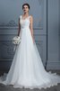 Herrlich Chiffon Besonderes Festliches Brautkleid mit V-Ausschnitt - 5