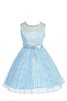 Robe de cortège enfant ligne a col ras du cou manche nulle avec décoration dentelle - 2