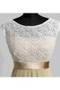 A-Linie Spitze stilvolles schlichtes Ballkleid mit Gürtel mit gekappten Ärmeln - 4