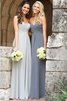 Abito da Damigella Senza Maniche Naturale A Terra A-Line in Chiffon - 1