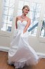 Abito da Sposa Cerniera A Terra in Tulle senza strap Seghettato Scollo Senza Maniche - 2