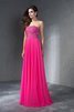A-Line Sweep Train Perlenbesetztes Chiffon Herz-Ausschnitt Abendkleid - 6