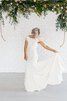 Abito da Sposa in pizzo con Manica Corte Romantico A Terra Cappellino Formale E Informale - 1