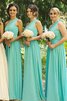Robe demoiselle d'honneur plissage naturel fermeutre eclair en chiffon d'épaule asymétrique - 2