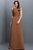 Robe demoiselle d'honneur longue en forme fermeutre eclair col en bateau en satin - 2