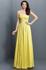 Herz-Ausschnitt Satin Ärmelloses Brautjungfernkleid mit Drapierung mit Plissierungen - 8