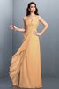Robe demoiselle d'honneur longue plissage ligne a avec chiffon grandes bretelles - 12