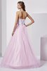 Robe de quinceanera longue naturel avec perle avec lacets avec sans manches - 2