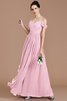 Prinzessin Chiffon Ärmelloses Schulterfreier Ausschnitt Bodenlanges Brautjungfernkleid - 28