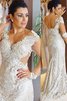 Elegante Vestido de Novia de Corte Recto de Escote en V de Encaje Adorno - 1