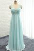 Reißverschluss A-Line Perlenbesetztes Chiffon Bodenlanges Brautjungfernkleid - 1