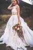 A-Line Ärmellos sexy bodenlanges Brautkleid mit Sweep zug mit Applikation - 4