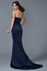 Robe de soirée naturel vintage de traîne courte de sirène en satin - 2
