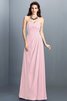 Abito da Damigella Senza Maniche A-Line in Chiffon A Terra con Festone - 22