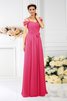 Chiffon Drapiertes Anständiges Bodenlanges Brautjungfernkleid mit Empire Taille - 11