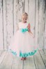 Robe de cortège enfant plissé en tulle manche nulle longueur au ras du sol de lotus - 1