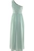 Robe demoiselle d'honneur naturel plissage en chiffon manche nulle ruché - 2