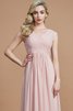 Abito da Damigella A-Line Principessa A Terra in Chiffon con Increspato - 3