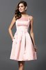 Prinzessin Satin A-Linie Knielanges Brautjungfernkleid mit Natürlicher Taille - 21
