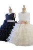 Normale Taille Prinzessin A-Linie Ärmelloses Kurzes Blumenmädchenkleid - 3