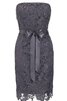 Reißverschluss Spitze Ärmelloses kurzes Cocktailkleid mit Bordüre mit Schmetterlingsknoten - 1