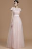 Vestido de Dama de Honor de Corte princesa de Corte-A de Manga corta - 3