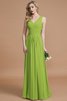 Prinzessin Normale Taille Bodenlanges Brautjungfernkleid aus Chiffon mit V-Ausschnitt - 19
