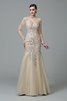 Robe de soirée longue de fourreau de col haut appliques de sirène - 1