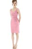 Vestido de Dama de Honor de Volantes Adorno de Escote en V de Hasta la Rodilla - 3