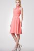 Robe demoiselle d'honneur simple nature ruché elevé a-ligne - 2