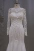 Hoher Kragen langärmeliges Meerjungfrau natürliche Taile bodenlanges sexy Brautkleid - 5