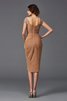 Robe de cocktail courte appliques asymétrique en chiffon avec manche courte - 2