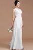 Robe demoiselle d'honneur naturel en chiffon avec zip de princesse au niveau de cou - 35