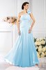 Chiffon Prinzessin Bodenlanges Brautjungfernkleid mit Plissierungen ohne Ärmeln - 18