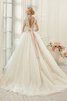 Robe de mariée delicat avec ruban appliques de col bateau avec perle - 2