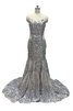 Abito da sposa bella in pizzo retro in stain elastico naturale spazzola treno - 13