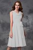 Abito da Damigella Naturale Principessa in Chiffon A-Line Cerniera - 18