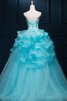 Herz-Ausschnitt Spitze Perlenbesetztes Quinceanera Kleid mit Rücken Schnürung mit Rüschen - 2