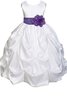 Robe de cortège enfant encolure ronde avec sans manches avec fleurs ligne a de lotus - 1