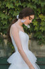 Abito da sposa con increspature assorbente in tulle a terra particolare all aperto - 4