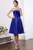 A Linie Elastischer Gewebter Satin Normale Taille Knielanges Kurzes Brautjungfernkleid - 23