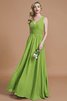 Abito da Damigella A-Line Principessa A Terra Senza Maniche in Chiffon - 19