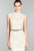 Robe de mariée naturel de sirène longueur au ras du sol de col haut trou de serrure - 5