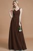 Ärmelloses Prinzessin A-Line Bodenlanges Brautjungfernkleid mit V-Ausschnitt - 13