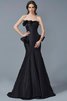 Robe de soirée longue de bustier manche nulle en taffetas de sirène - 1