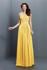 Reißverschluss Ärmellos Prinzessin Chiffon V-Ausschnitt Brautjungfernkleid - 12