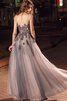 Abito da Ballo A-Line con Piega con Applique Semplice Elegante Barchetta - 2