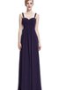 Robe demoiselle d'honneur chic manche nulle de tour de ceinture en haute a-ligne en chiffon - 1