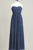 Robe demoiselle d'honneur plissé longue de col en cœur ruché - 15