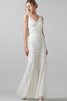 Abito da Sposa Moderno stravagante Formale E Informale a riva A Terra V-Scollo - 1